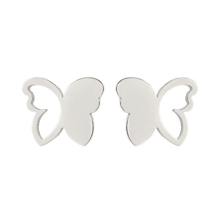 New Butterfly Earrings for Women, Forest Style, Fresh and Simple, Stainless Steel Small Animal, Various Butterfly Earrings, In Stock Wholesale