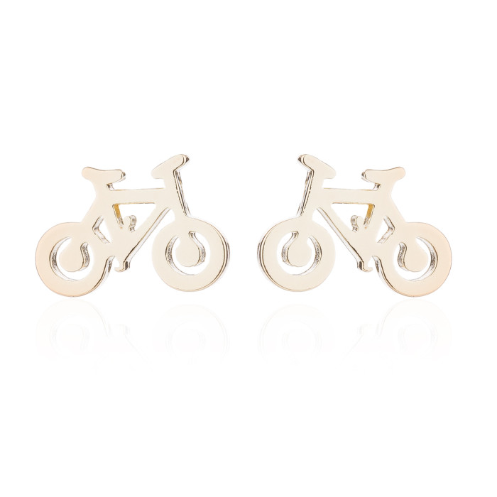 Simple New Bicycle Earrings Ins Fashion Simple Women's Travel Bicycle Earrings in Stock Wholesale