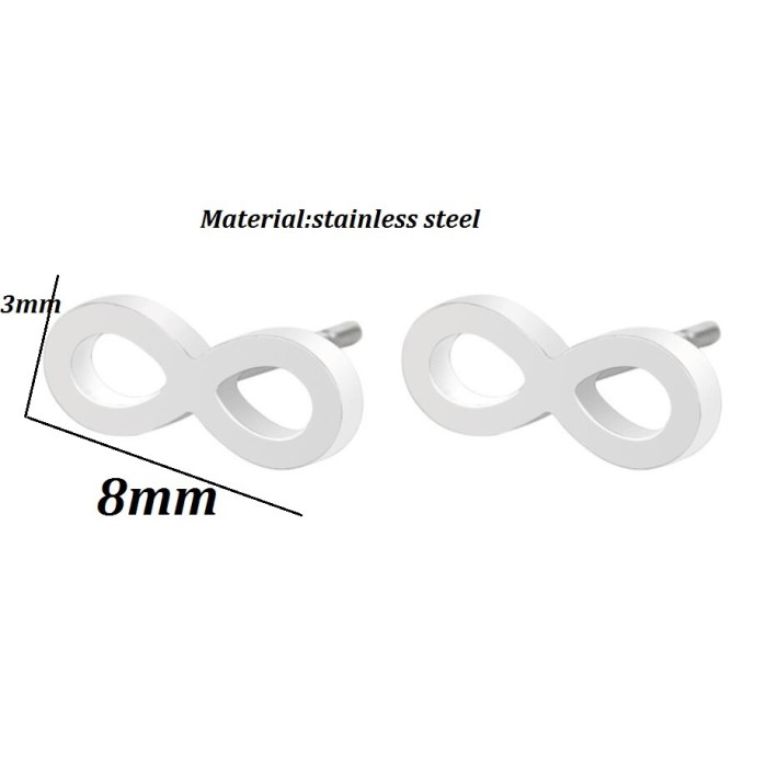 Fashion Geometric Small Earrings Ins Female Student Hollow 8-Shape Earrings Sweet Cute Symbol Women's Jewelry Wholesale