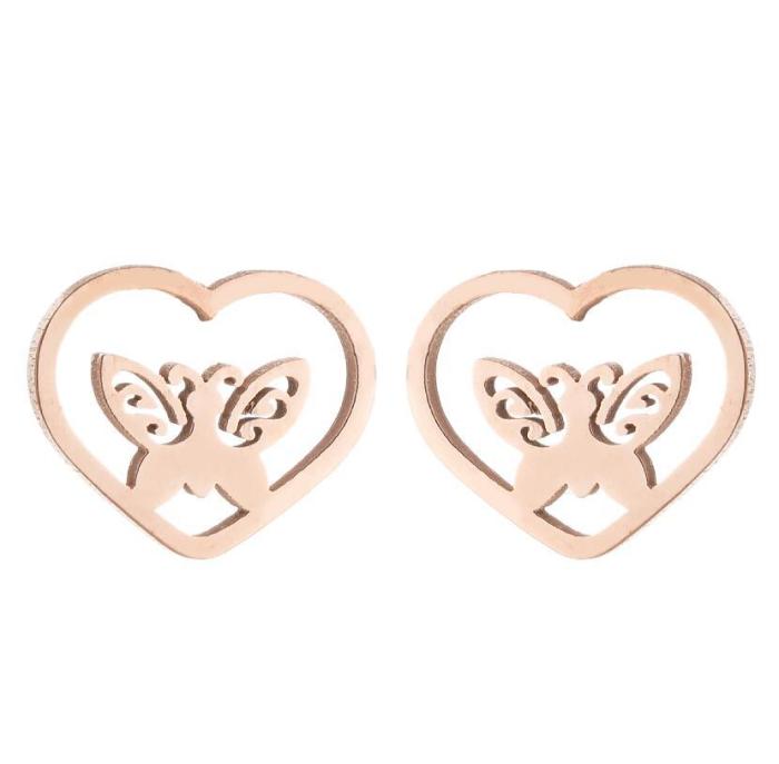 New Butterfly Earrings for Women, Forest Style, Fresh and Simple, Stainless Steel Small Animal, Various Butterfly Earrings, In Stock Wholesale