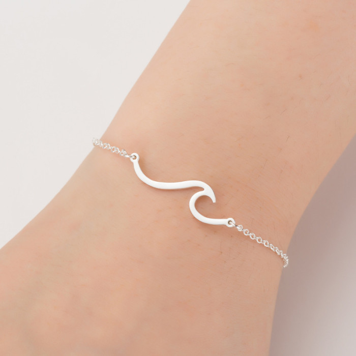 Cross-border Summer New Ocean Wave Bracelet Irregular Geometric Hollow Hand Jewelry Manufacturer In Stock Wholesale