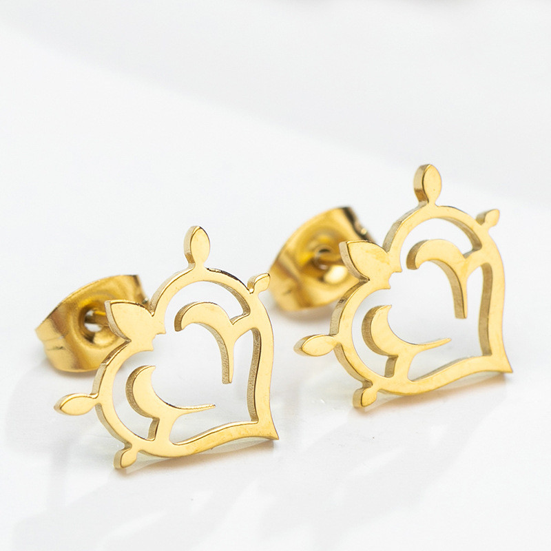 New Earrings European and American Style Personality Creative Geometric Stud Earrings Cross-Border Simple Stainless Steel Stud Earrings Ear Jewelry Manufacturer Wholesale