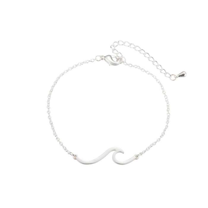 Cross-border Summer New Ocean Wave Bracelet Irregular Geometric Hollow Hand Jewelry Manufacturer In Stock Wholesale