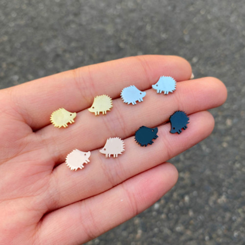 Japanese Style Simple Cute Hedgehog Earrings Ins Fashion Small Mini Animal Earrings Cross-Border Accessories In Stock Wholesale