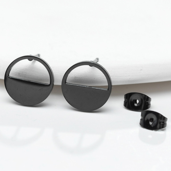 New Earrings Style Personality Creative Geometric Stud Earrings Simple Stainless Steel Stud Earrings Ear Jewelry Manu...