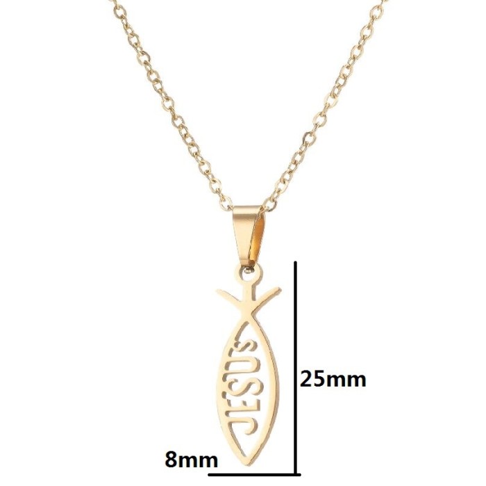 New Stainless Steel Cross Pendant Necklace INS Men Women Punk Clavicle Chain in Stock Wholesale