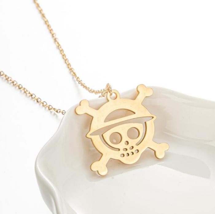 Halloween New Fashion Pirate Skull Pendant Necklace Ins Style Women's Versatile Accessory Jewelry