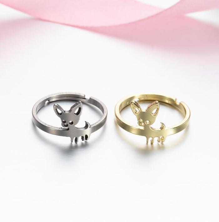 European and American Cross-Border New Stainless Steel Geometric Vintage Adjustable Open Ring Star Moon Hand Jewelry Wholesale In Stock