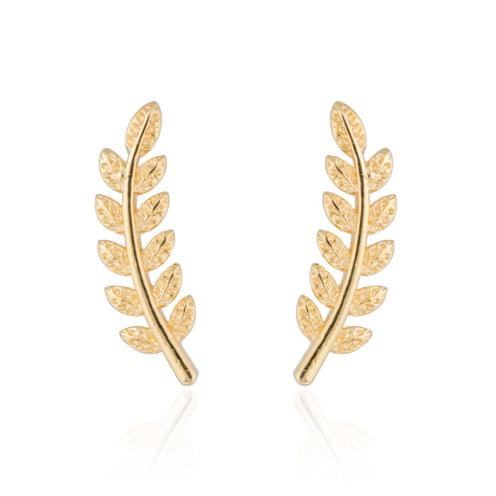 European and American Cross-Border Trend Feather Earrings Ins Mini Leaf Tree Leaf Earrings Fashion Simple Accessories Wholesale