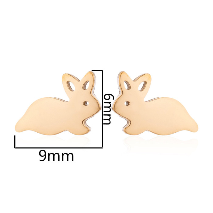 Women's Children's Cute Rabbit Cat Earrings Animal Cartoon Pineapple Christmas Tree Stud Earrings Party New Year Gift