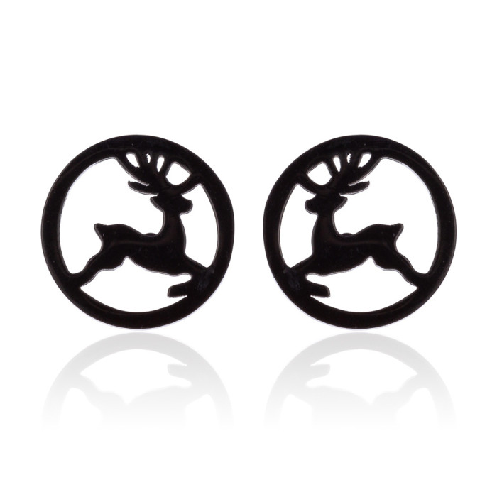 Fashion Simple Stainless Steel Christmas Tree Earrings for Women Fresh Christmas New Year Gift Earrings Wholesale