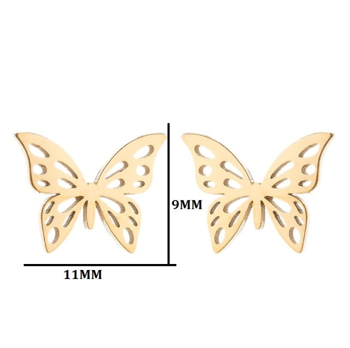 New Butterfly Earrings for Women, Forest Style, Fresh and Simple, Stainless Steel Small Animal, Various Butterfly Earrings, In Stock Wholesale