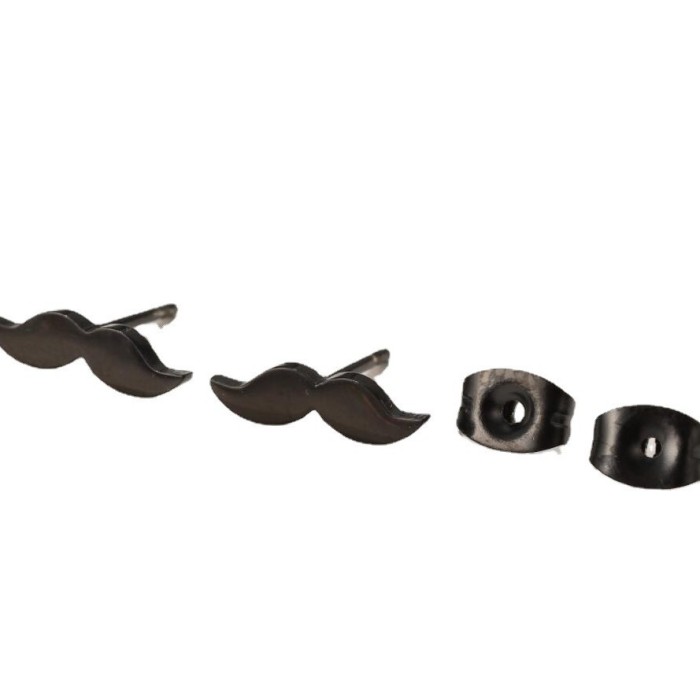 Stainless Steel Earrings New Style Personality Unisex Hip Hop Mustache Simple Stud Earrings Fashion Smooth Cartoon Pattern Earrings