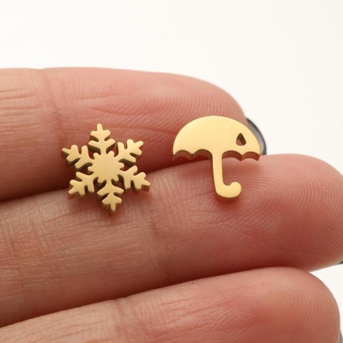 Amazon New Earrings for Girls Cute Spring Summer Butterfly Wings Heart Pattern Personality Stud Earrings In Stock Wholesale