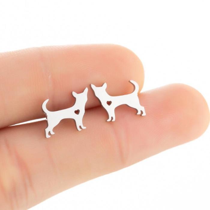 Fashion Animal Earrings Ins Fashion Girl Cute Pet Cat Puppy Rabbit Fish Earrings Ghost Ear Jewelry