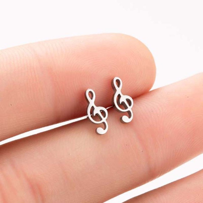 Fashion Music Note Earrings Stainless Steel Best Friend Music Symbol Earrings Ins Trendy Small Accessories Wholesale...