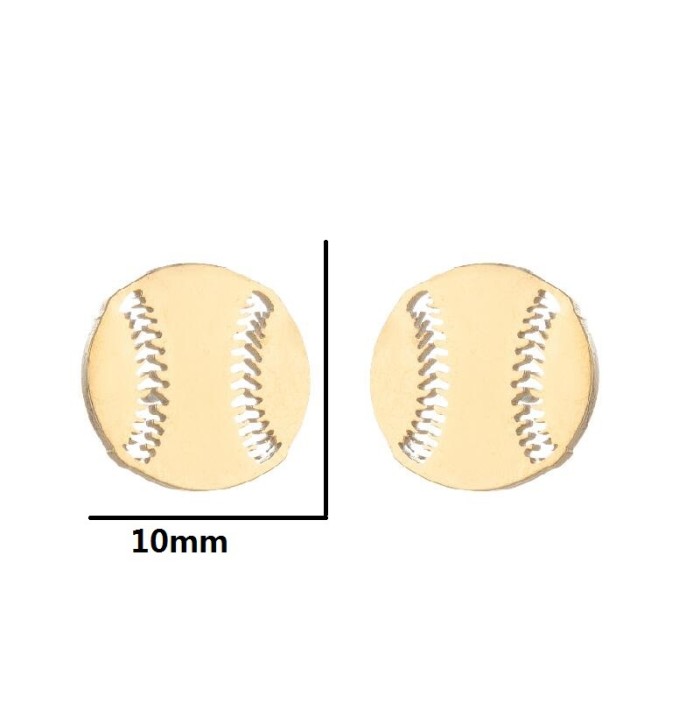 Compact Spring Summer New Stainless Steel Sports Series Earrings Ins Fashion Baseball Football Earrings In Stock Wholesale