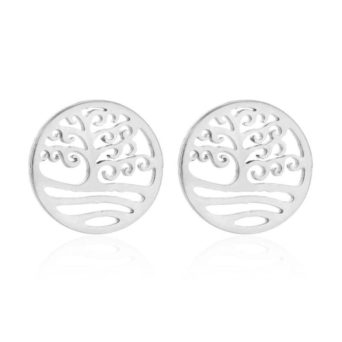 Bohemian Personality Earrings for Women and Children, Fashionable Stainless Steel Leaf and Pineapple Flower Stud Earrings, Women's Fashion Accessories