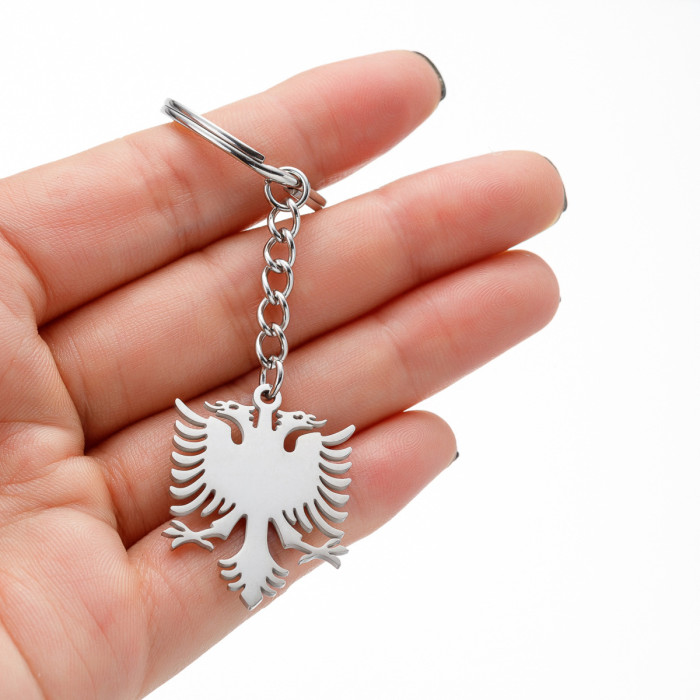 European and American Retro Keychain Pendant Stainless Steel Smooth Small Animal Giraffe Crab Pendant In Stock Wholesale