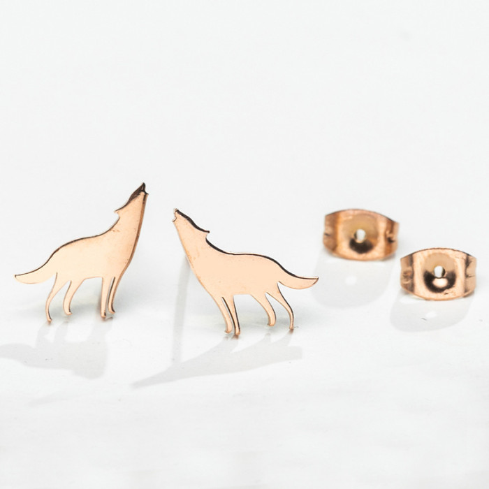New Earrings Style Personality Creative Geometric Stud Earrings Simple Stainless Steel Stud Earrings Ear Jewelry Manu...