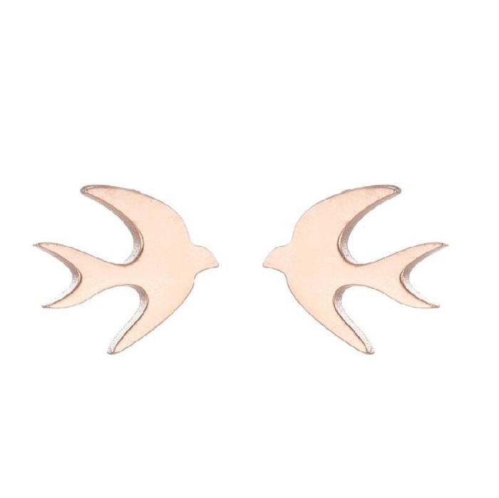2025 Retro Stainless Steel New 18K Gold Plated Women's Personality Mushroom Moon Butterfly Pattern Earrings