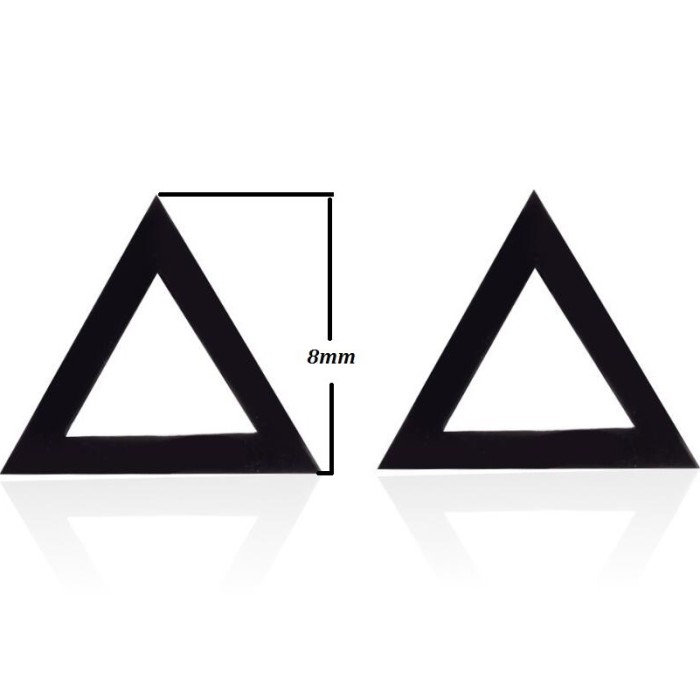 Japanese and Korean Style Simple New Geometric Earrings Ins Fashion Women's Versatile Hollow Triangle Ear Bone Studs