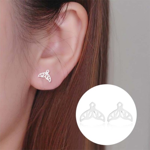 New Women's Earrings INS European and American Simple Whale Tail Jewelry Fashion Mermaid Tail Earrings In Stock Wholesale