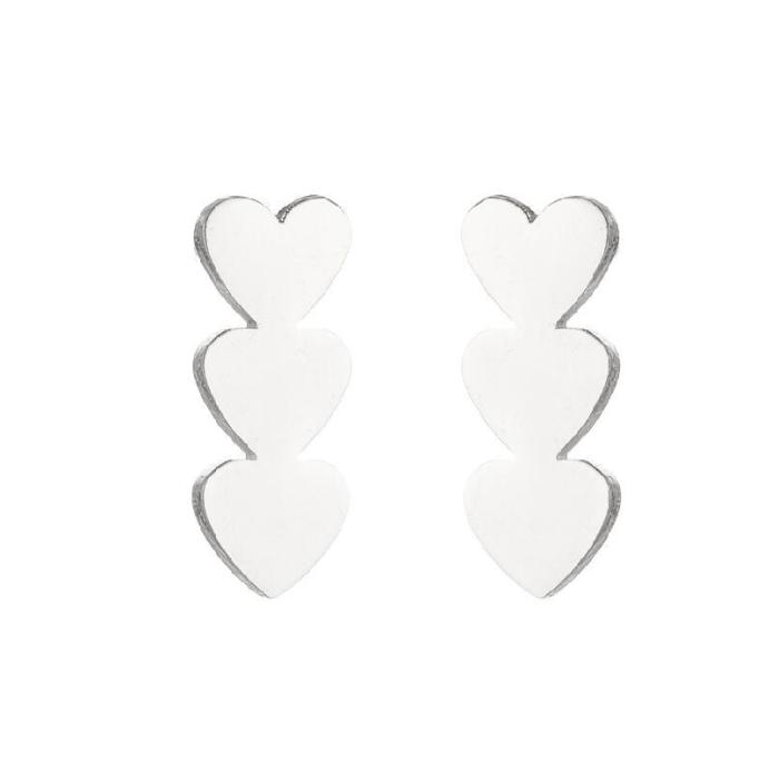 Amazon Fashion New Earrings Ins Heart Stud Earrings Triangle Round Square Geometric Simple Weekly Stud Earrings
