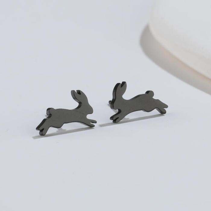 Foreign Trade Cross-Border New Fashion Simple Cute Small Animal Earrings Ins Cat Rabbit Piercing Earrings
