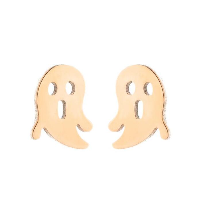 European and American Cross-Border Ear Jewelry Simple Style Fashion Halloween Pumpkin Ghost Skull Spider Web Earrings Wholesale