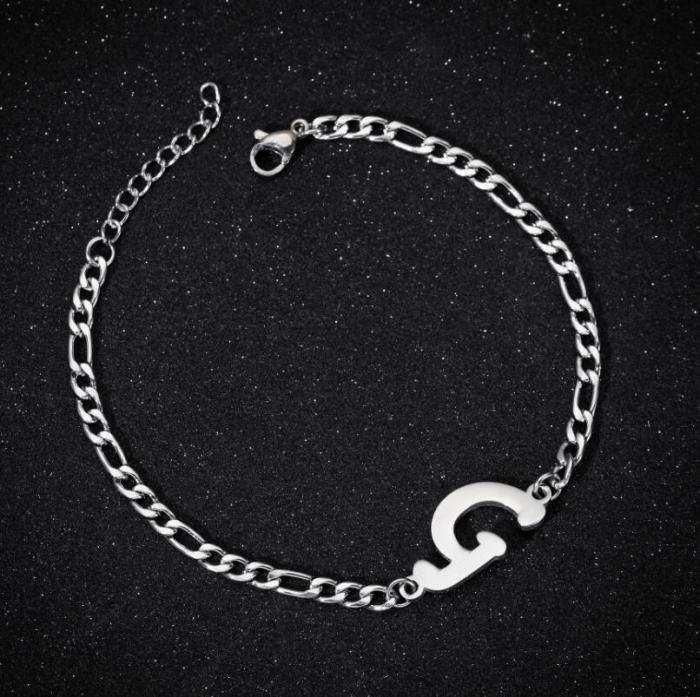 Cross-Border Foreign Trade New Pendant Fashion Bracelet English Letter Couple Bracelet Female European and American Best Friend Metal Bracelet