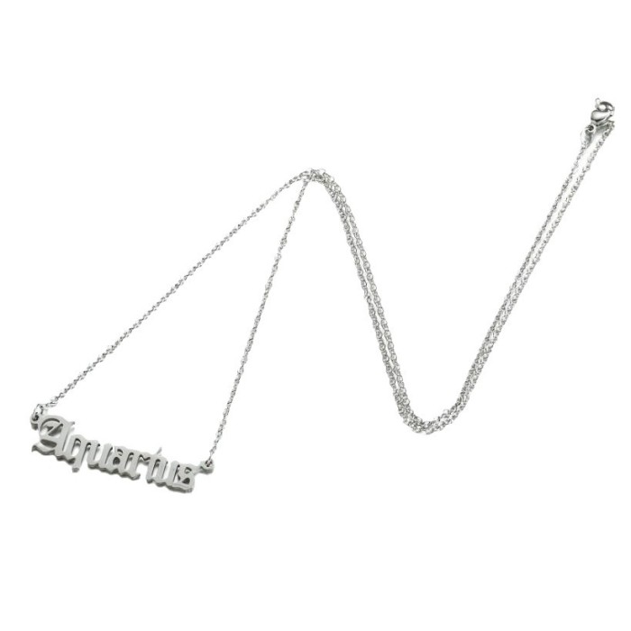 New Stainless Steel Vintage Necklace for Women, Niche Design Sense, Style Jewelry, Ancient English Letter Sweater Cha...