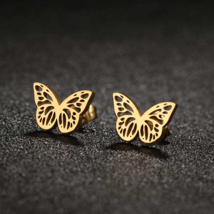 Butterfly Earrings for Women 2025 New Stainless Steel Earrings Light Luxury Niche Design Personality Butterfly Wing Ear Jewelry