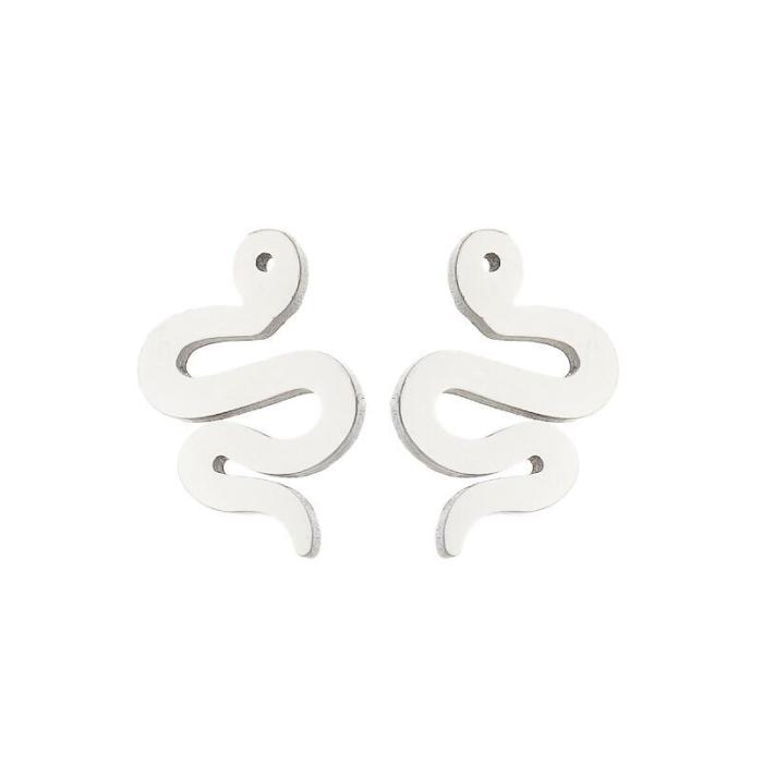 European and American Style New Snake Earrings Ins Fashion Simple S-Curved Snake-Shaped Animal Ear Jewelry Cross-Border In Stock Wholesale