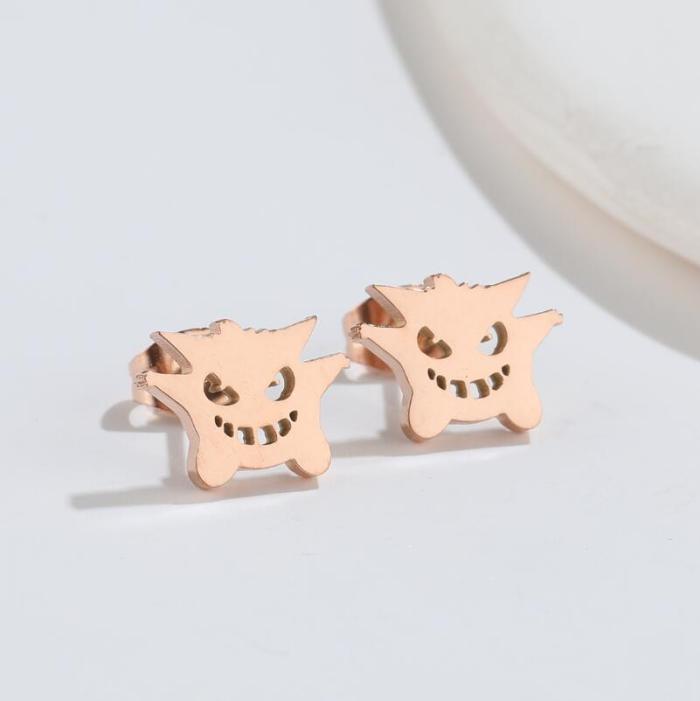 Cross-Border Halloween New Little Monster Earrings Ins Fashion Personality Demon Ear Bone Studs Wholesale Foreign Trade Accessories