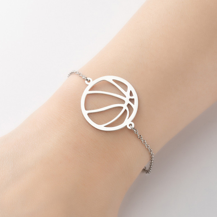 European and American Cross-Border New Sports Series Accessories Fashion Geometric Round Hollow Volleyball Football Bracelet Design Sense