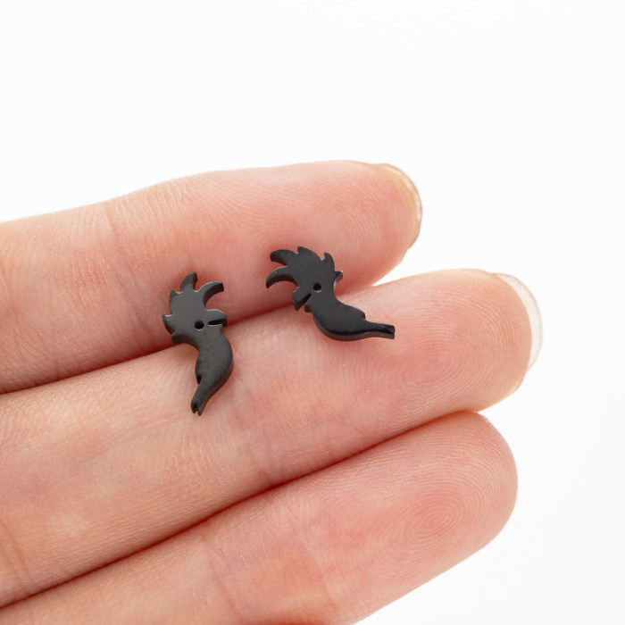 New Style Stainless Steel Mini Quirky Pumpkin Skull Bat Spider Earrings for Christmas and Halloween Wholesale