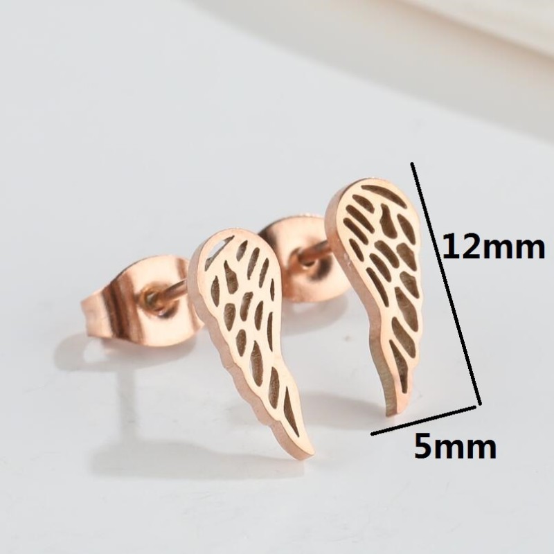 European and American Retro Hollow Feather Earrings INS Personality Angel Wing Earrings Fashion Simple Small Earrings Wholesale