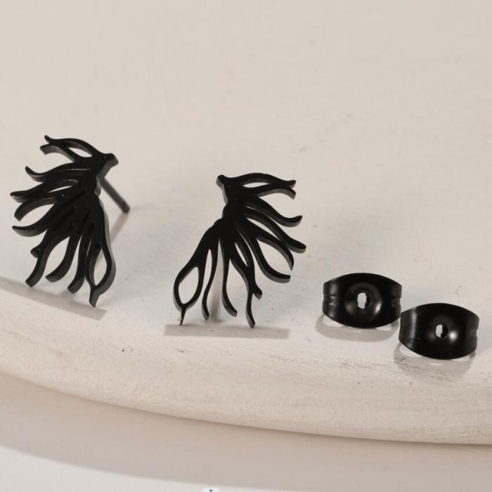 Personalized Creative New Stainless Steel Earrings Ins Korean Fashion Smooth Asymmetric Earrings Wholesale