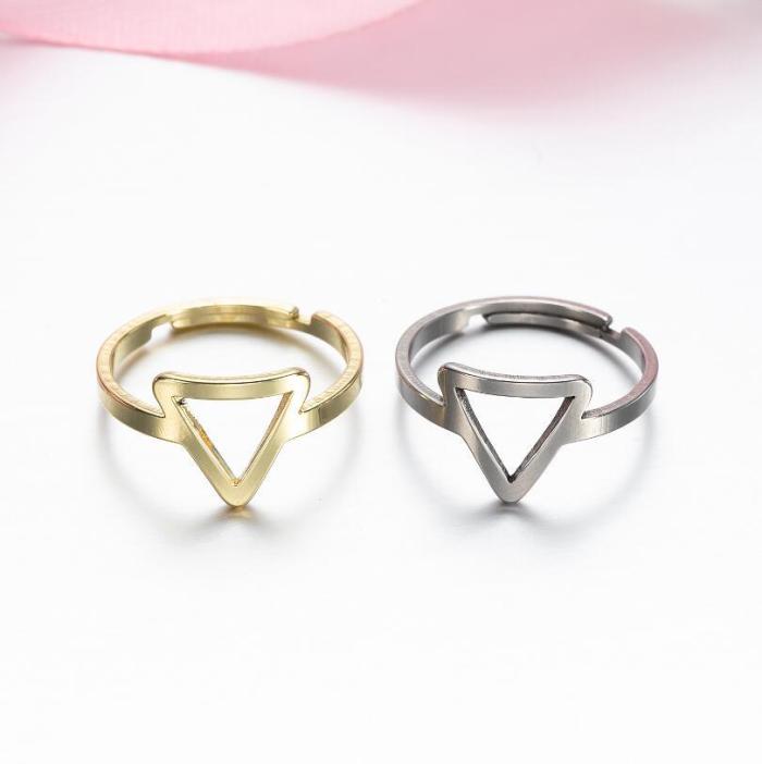European and American Cross-Border New Stainless Steel Geometric Vintage Adjustable Open Ring Star Moon Hand Jewelry Wholesale In Stock