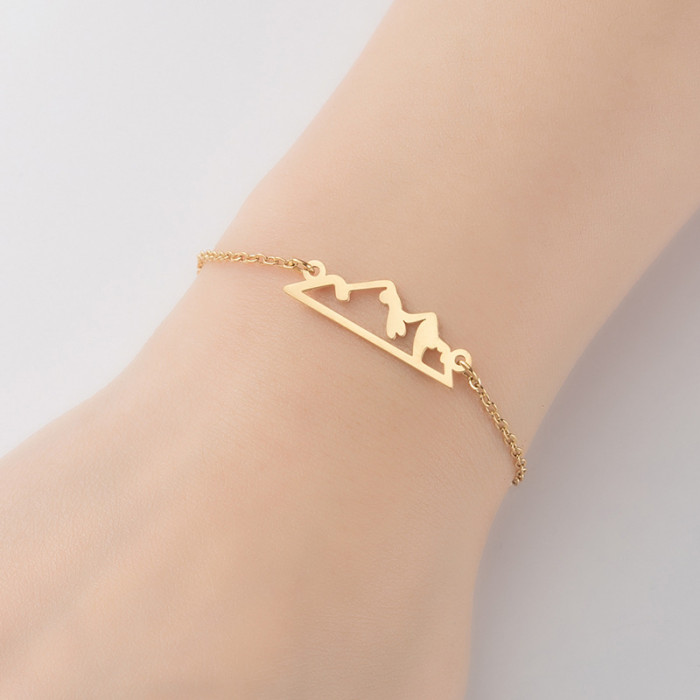 Sweet New Fashion Mountain Peak Personality Hollow Snow Mountain Ins Necklace Simple Foreign Trade Jewelry Wholesale