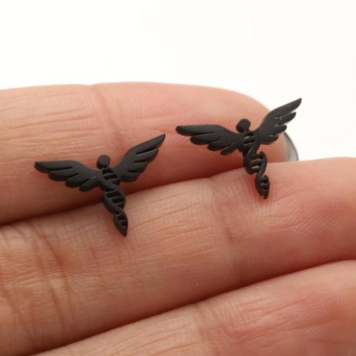 Hip-Hop Jewelry Stainless Steel Bear Deer Snake Bird Bee Cute Animal Series Earrings Ear Accessories