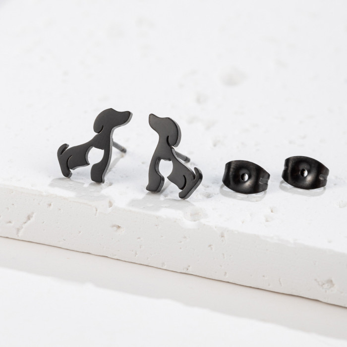 Foreign Trade Cross-Border Stainless Steel Cute Animal Earrings Ins Fashion Cat Rabbit Alpaca Pig Earrings Wholesale