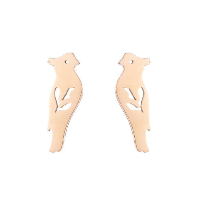 European and American New Cross-Border Small Earrings for Women Simple Animal Earrings Bee Dolphin Earrings Electroplated Korean Style Earrings Wholesale