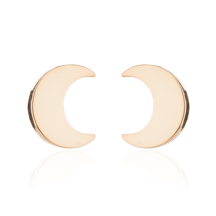 18K Gold Electroplated Stainless Steel Geometric Simple Earrings INS Women's Mini Small Star Moon Triangle Earrings