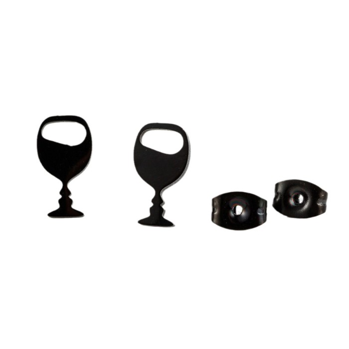 European and American Foreign Trade Stainless Steel Simple Cup Red Wine Cup Earrings Punk Style Unisex Personality Earrings In Stock Wholesale