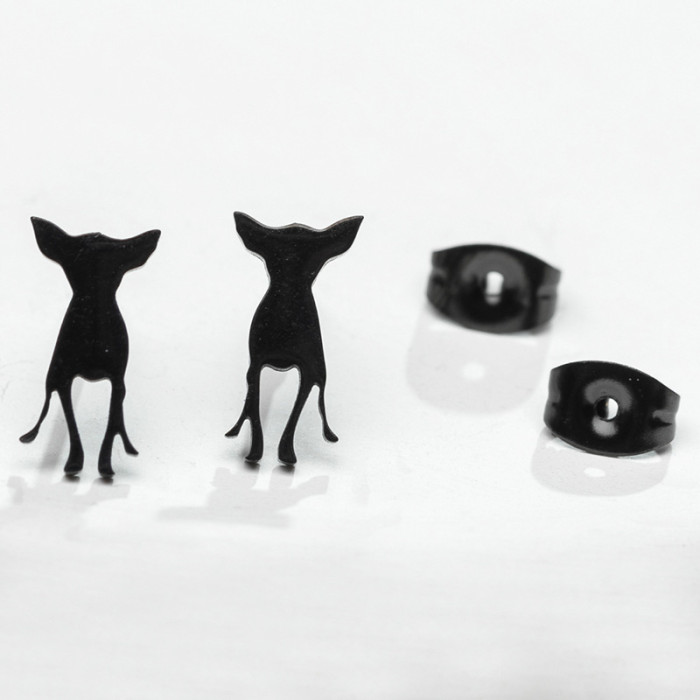 New Earrings Style Personality Creative Geometric Stud Earrings Simple Stainless Steel Stud Earrings Ear Jewelry Manu...