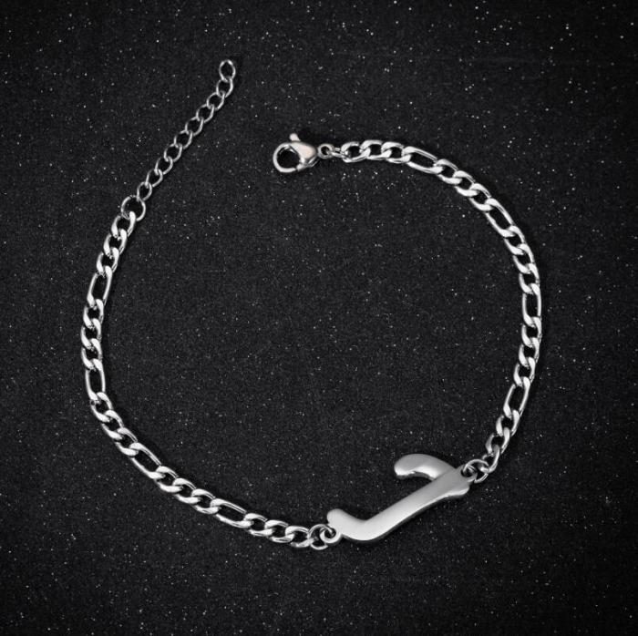 Cross-Border Foreign Trade New Pendant Fashion Bracelet English Letter Couple Bracelet Female European and American Best Friend Metal Bracelet