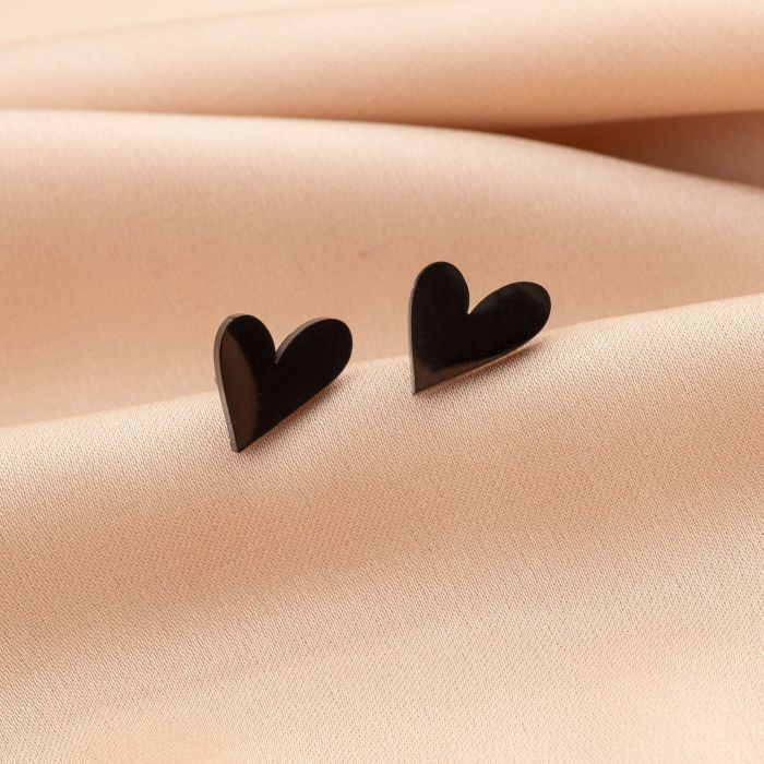 Cross-Border New Ins Style Literary Sweet Geometric Simple Heart Earrings Fashion Stainless Steel Heart-Shaped Ear Jewelry Wholesale
