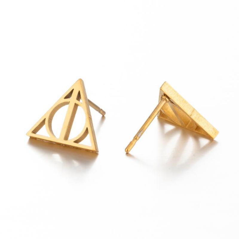 Korean Style New Geometric Earrings Ins Female casual Men and Women Models Triangular Round Earrings Factory Spot Wholesale